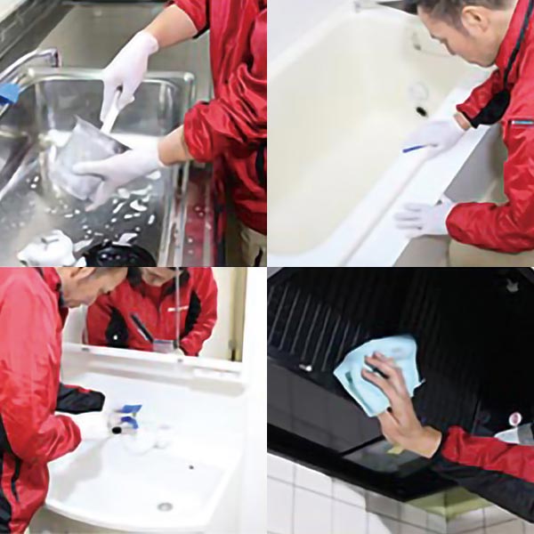 プロの技術にお任せ<br>ハウスクリーニング 水まわり3点セット