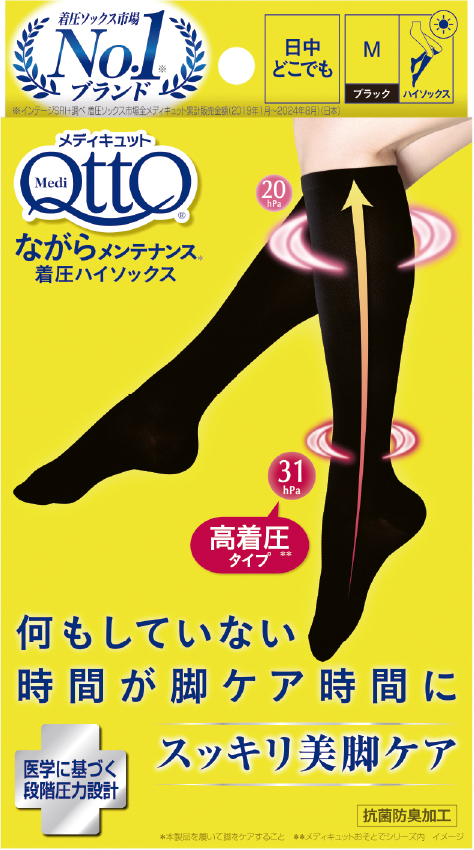 メディキュット ながらメンテナンス 着圧ハイソックス